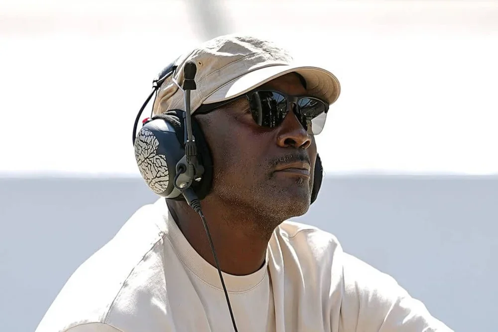 Michael Jordan, NBA Hall of Famer and co-owner of 23XI Racing looks on during the NASCAR Cup Series Food City 500 at Bristol Motor Speedway on April 12, 2026 in Bristol, Tennessee.